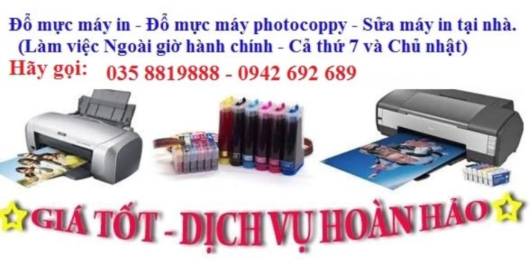 Đổ Mực máy in tại Hà Nội